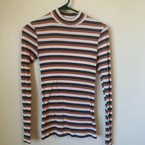 Women’s mock neck ribbed long sleeve
